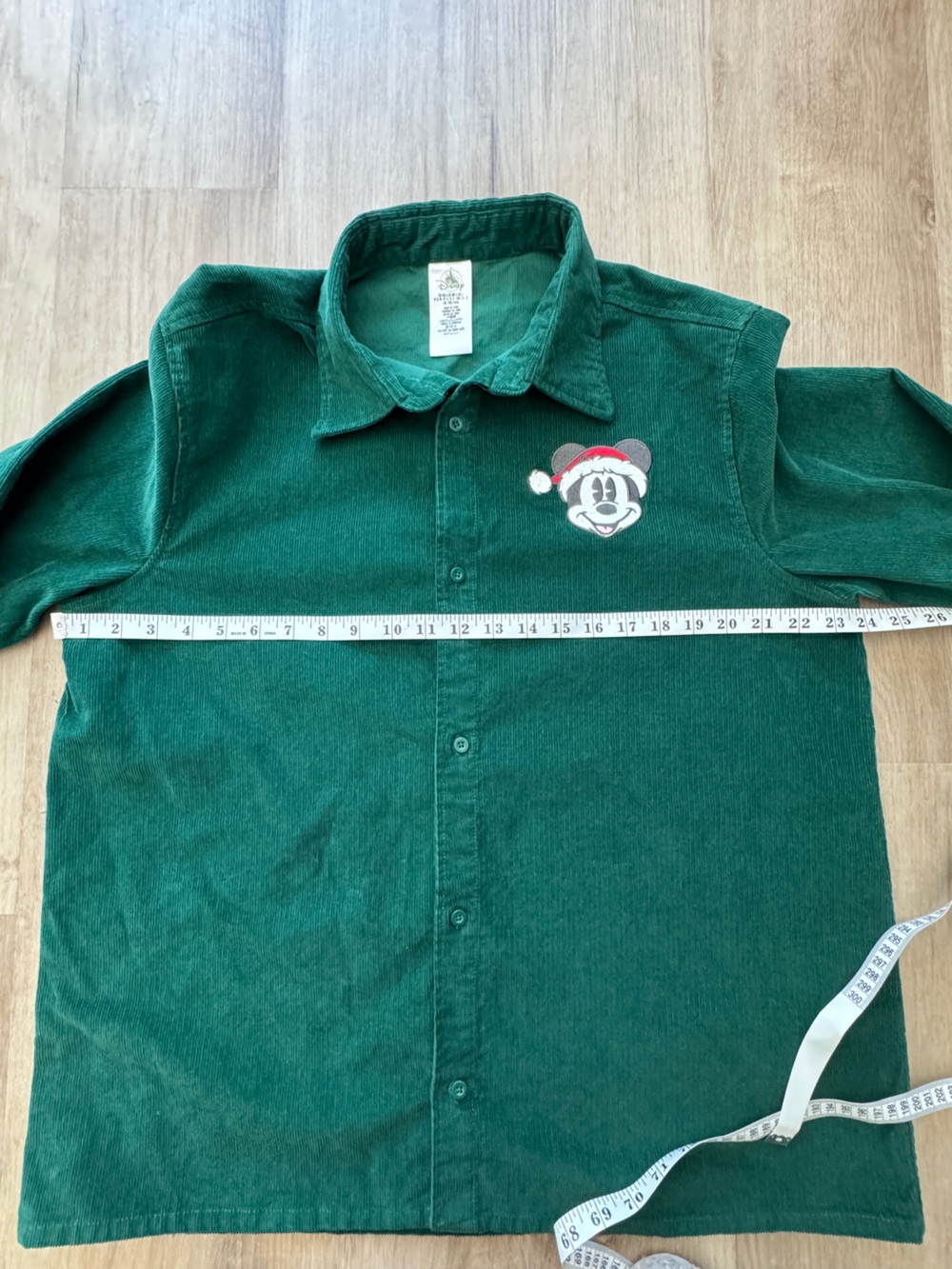 Disney Mickey Corduroy Button Up Holiday Shirt - L - Picture 2 of 10